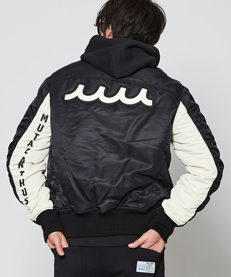 ACANTHUS アカンサス　WOOL NYLON MA-1 スタジャン ACANTHUS x muta MARINE Nylon Hooded MA-1 [全3色] – muta