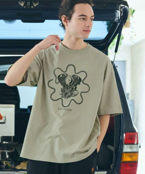【un-filled(アンフィルド)】U.F GERBERA ENGINE T-SHIRT Tシャツ(SDUF-2506)