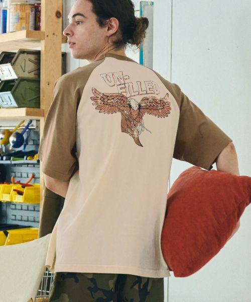 【un-filled(アンフィルド)】90s GERBERA EAGLE RAGLAN SLEEVE T-SHIRT Tシャツ(SDUF-2516)