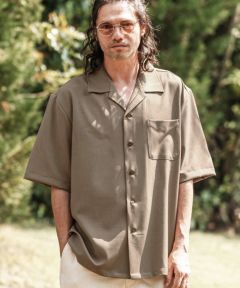 o*n様 新品M 30%OFF【CAMBIO(カンビオ)】テックリネンHSオープンカラーシャツ