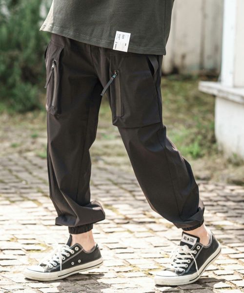 50%OFF【CAMBIO(カンビオ)】撥水ナイロンストレッチキャンプパンツ