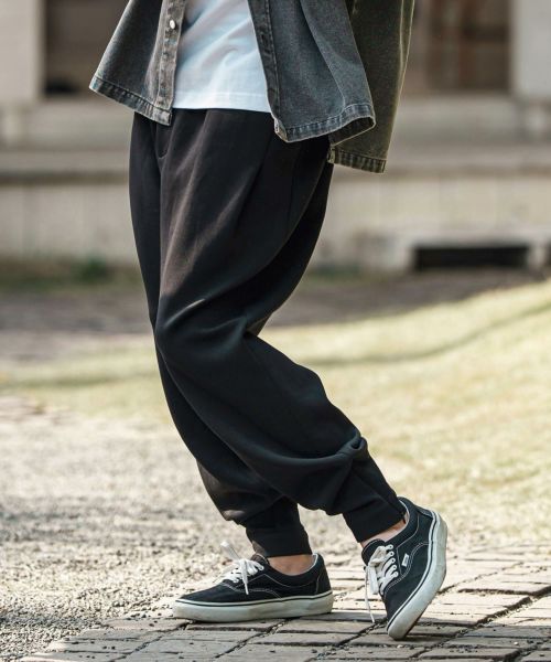 30%OFF【CAMBIO(カンビオ)】裾ZIPタックデザインダンボールパンツ(HLCM0192)