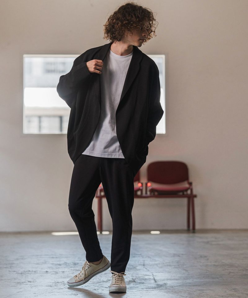 CAMBIO(カンビオ)】変形ドルマン梨地テーラードジャケット(HLCM0195