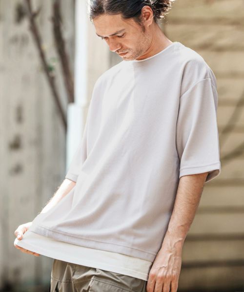 【CAMBIO(カンビオ)】フェイクレイヤード鹿の子Tシャツ(HLCM0199)