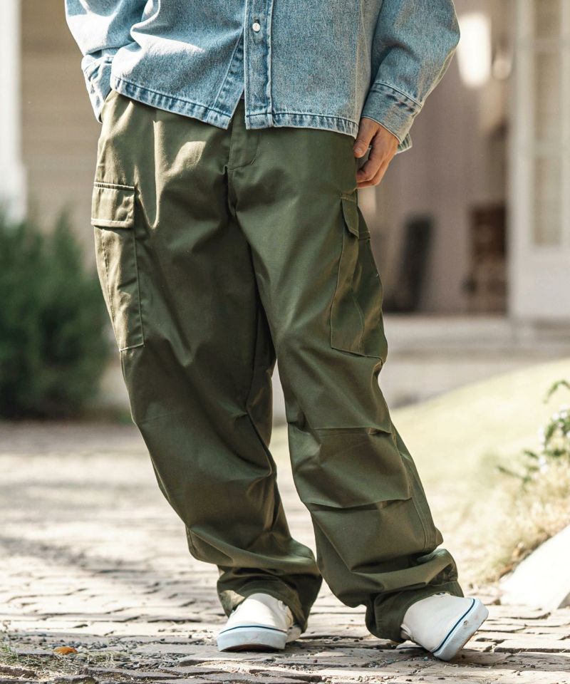 CAMBIO(カンビオ)】TCツイル裾ゴムストッパーカーゴパンツ(HLCM0179