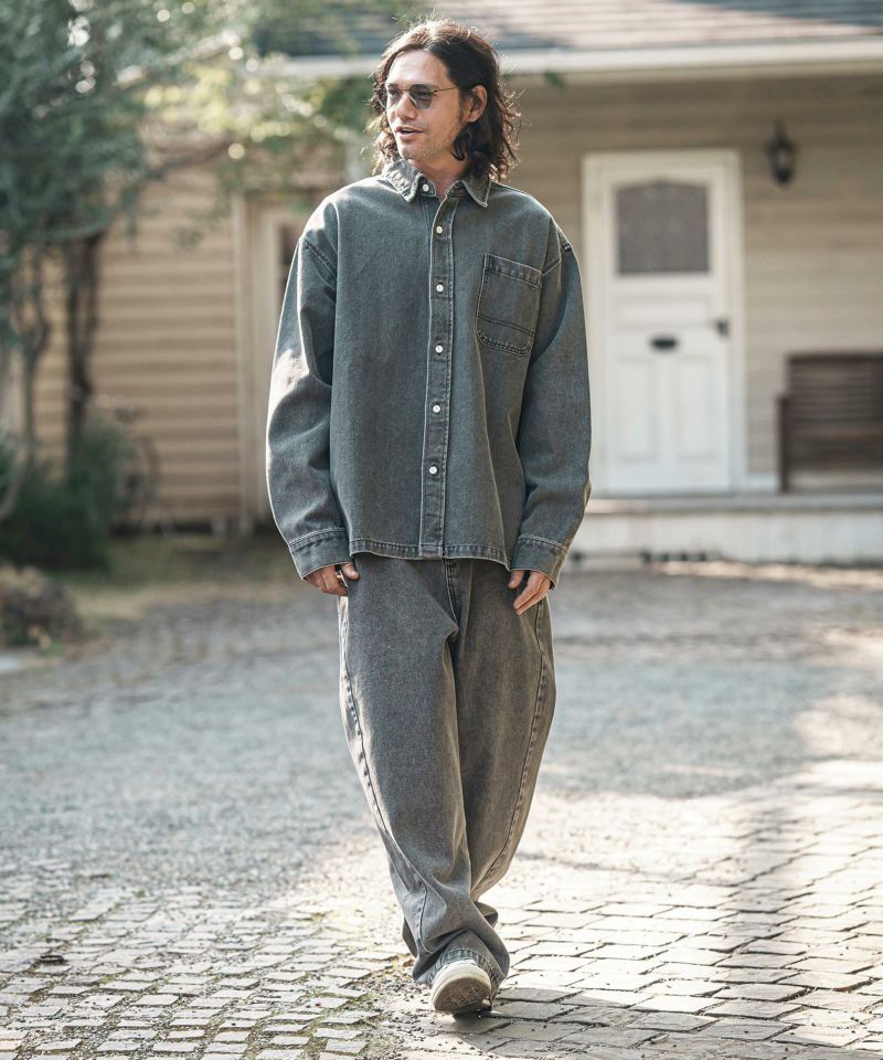 ブリーチ1〜69 4size 】CRACKクラッシュヘビーブリーチブラックワイドデニム