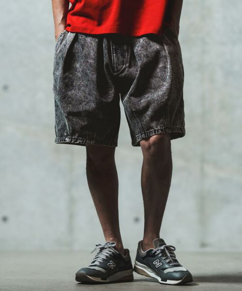 【GLIMCLAP(グリムクラップ)】【予約販売6月上旬～中旬入荷】 Chemical wash denim shorts デニムショートパンツ(18-054-gls-cf)