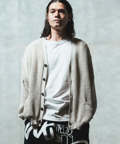 【GLIMCLAP(グリムクラップ)】【予約販売5月上旬～中旬入荷】 Mesh knitting cardigan ニットカーディガン(18-058-gls-cf)