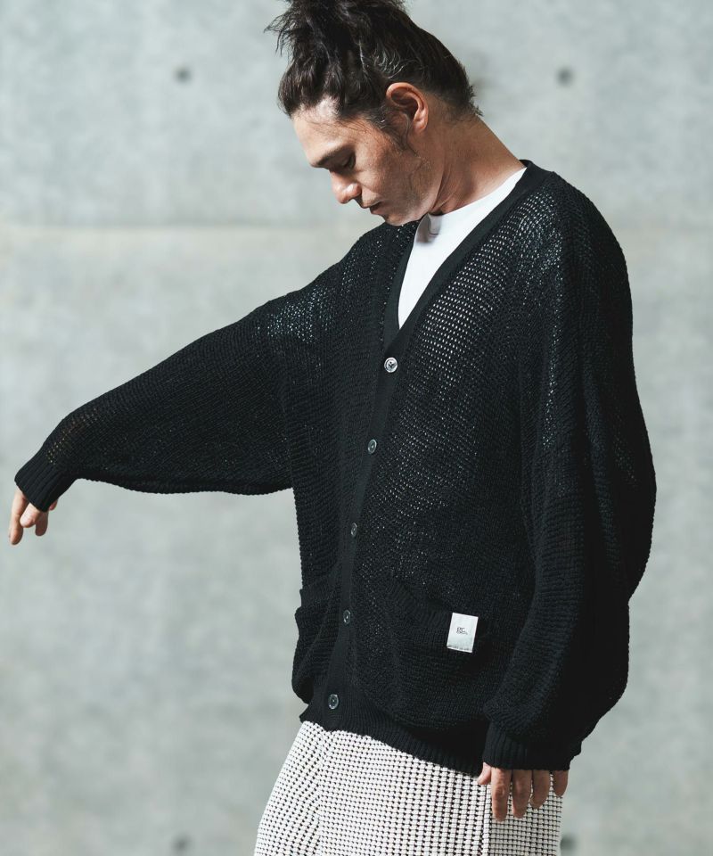 GLIMCLAP(グリムクラップ)】 Mesh knitting cardigan ニット