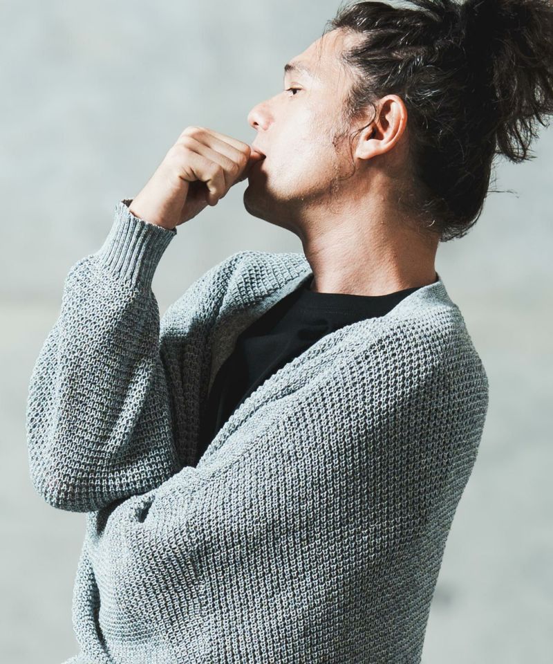 GLIMCLAP(グリムクラップ)】 Mesh knitting cardigan ニット