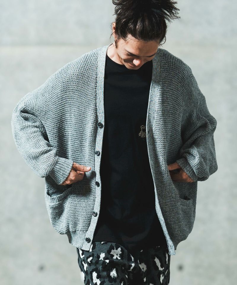 GLIMCLAP(グリムクラップ)】 Mesh knitting cardigan ニット