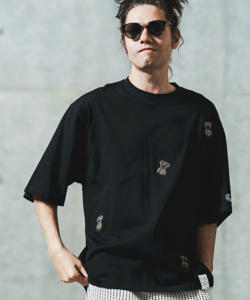 【GLIMCLAP(グリムクラップ)】【予約販売5月上旬～中旬入荷】 Dotted with embroidery T-shirt Tシャツ(18-059-gls-cf)