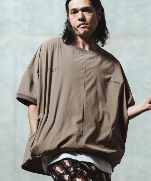 【GLIMCLAP(グリムクラップ)】Mini-ripstop nylon fabric short-sleeve pullover Tシャツ(18-043-gls-cf)