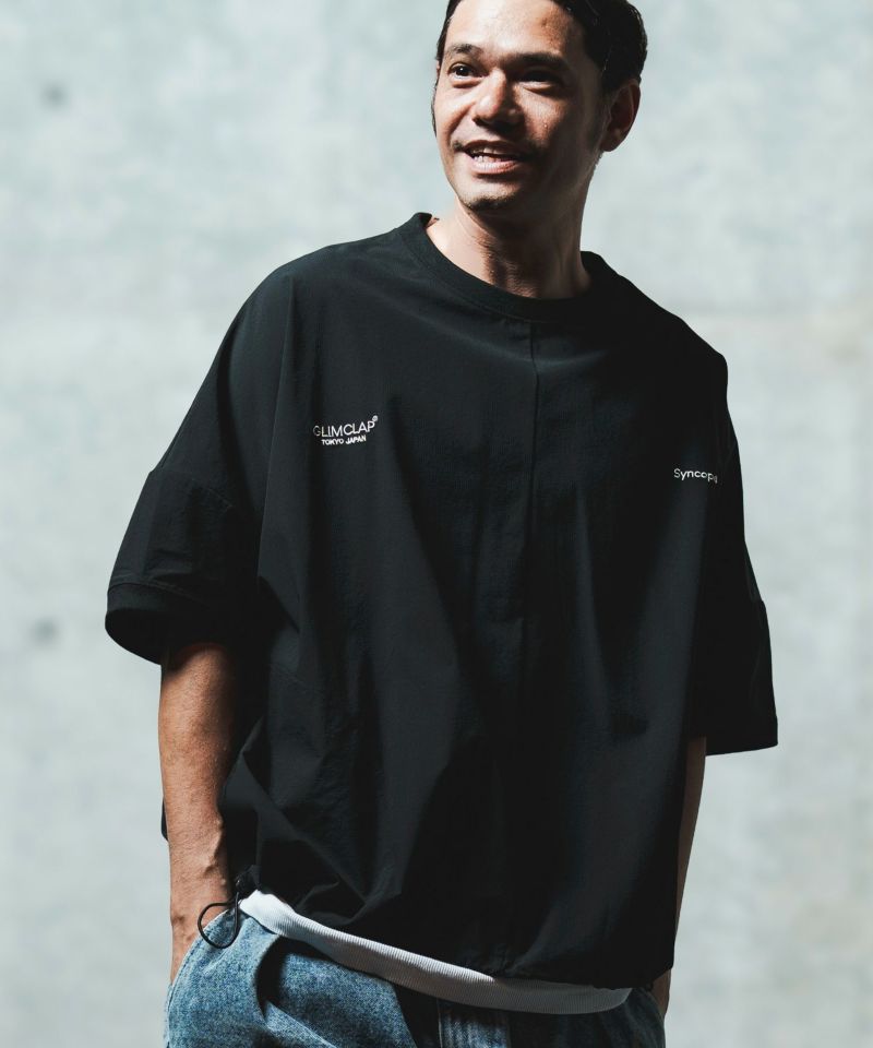 GLIMCLAP(グリムクラップ)】Mini-ripstop nylon fabric short-sleeve