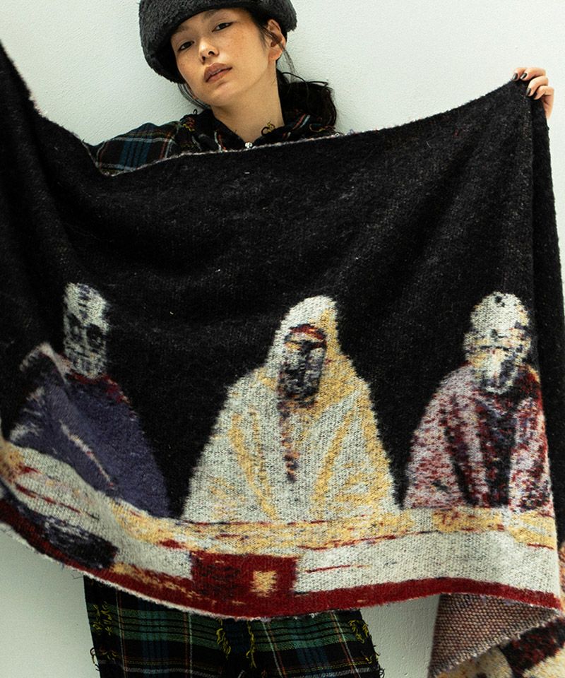 STOF(ストフ)】STAR MOHAIR KNIT BLANKET ニットブランケット ストール