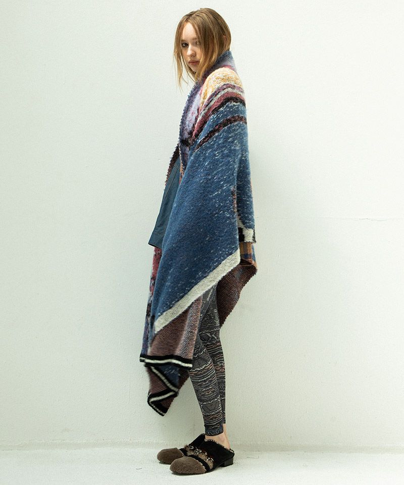 STOF(ストフ)】STAR MOHAIR KNIT BLANKET ニットブランケット ストール
