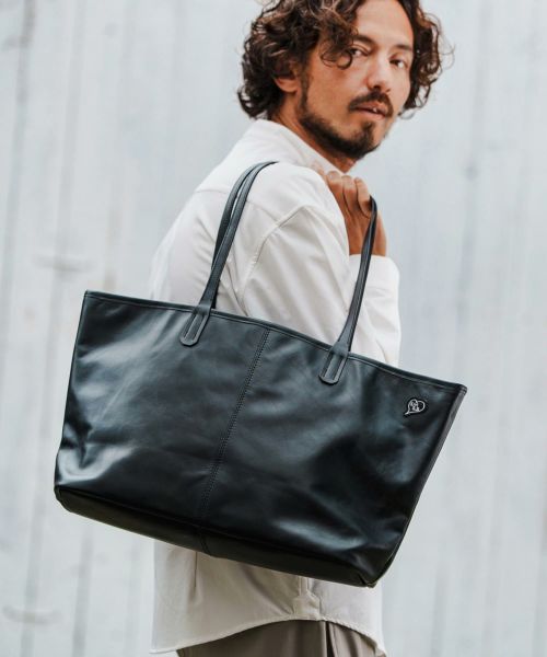 【1minute 1second(ワンミニットワンセカンド)】heart patch real leather tote bag トートバッグ(1M25N370)