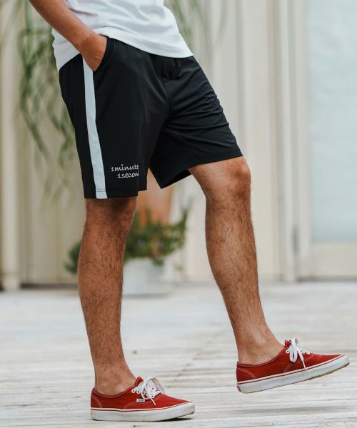 【1minute 1second(ワンミニットワンセカンド)】【予約販売6月中旬～下旬入荷】cool fabric line shorts ショートパンツ(1M25N150)