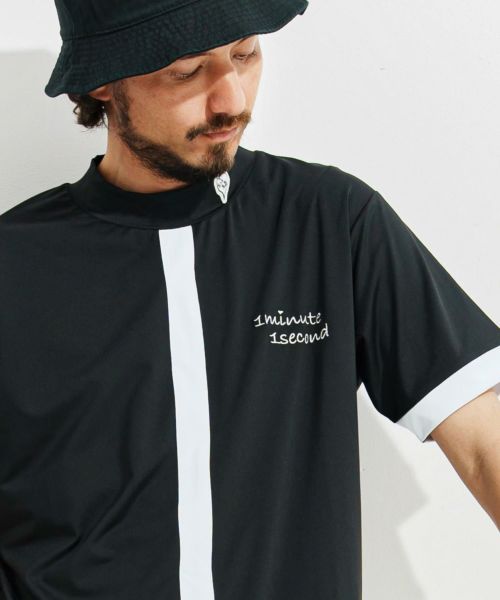 【1minute 1second(ワンミニットワンセカンド)】cool fabric line mock neck pullover モックネックカットソー(1M25N140)