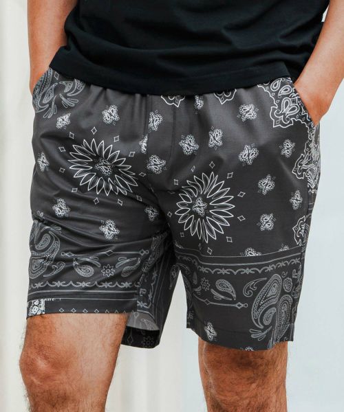 【1minute 1second(ワンミニットワンセカンド)】【予約販売6月中旬～下旬入荷】bandana pattern shorts ショートパンツ(1M25N130)