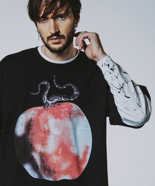 【NO ID.(ノーアイディー)】PARADISE LOSTﾌﾟﾘﾝﾄBIG-T Tシャツ(856006-233T)