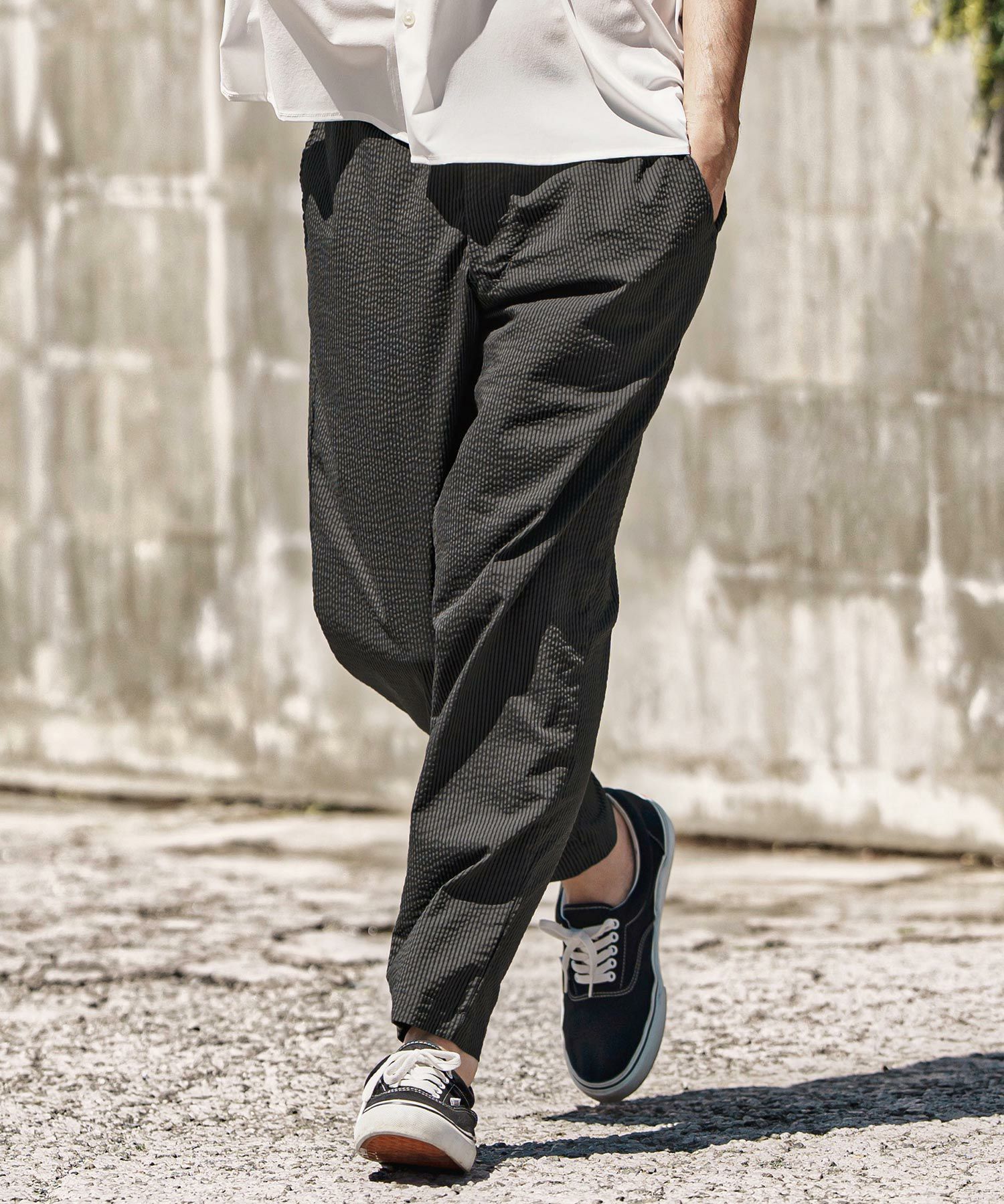 CAMBIO(カンビオ)】クールマックスソフトサッカーテーパードパンツ