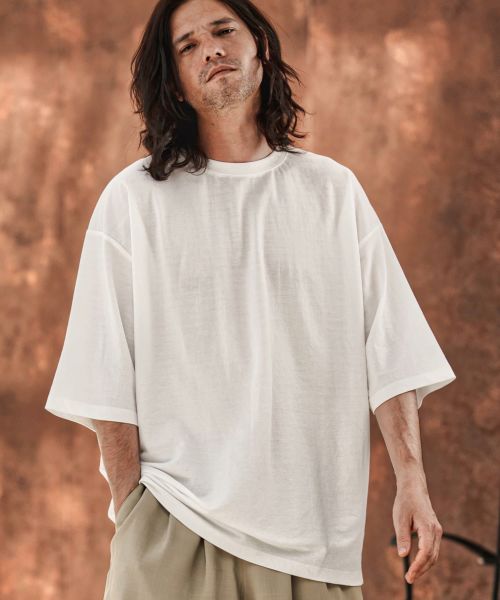 【CAMBIO(カンビオ)】接触冷感ビッグシルエットTシャツ(HLCM0184)