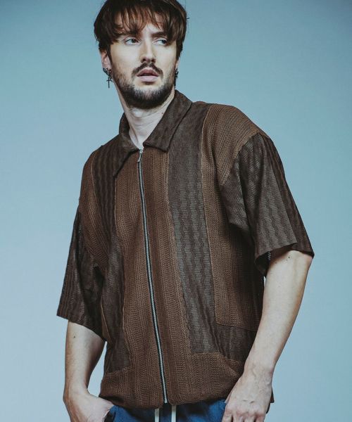 【NO ID.(ノーアイディー)】【予約販売5月下旬～6月上旬入荷】ﾁｪﾝｼﾞﾝｸﾞﾆｯﾄｼｱｰBIG-SH BLZ シャツブルゾン(856010-251K)