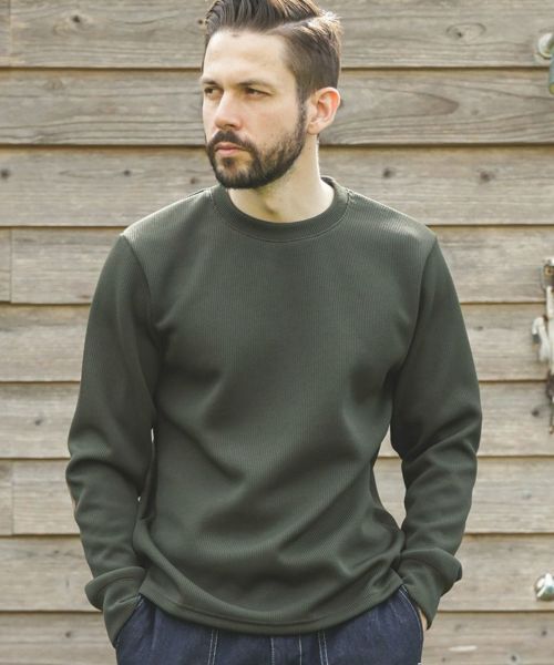 【MROLIVE(ミスターオリーブ)】【予約販売10月上旬～中旬入荷】AZE POLYESTER -ELBOW PATCH SHIRT カットソー(M253127)