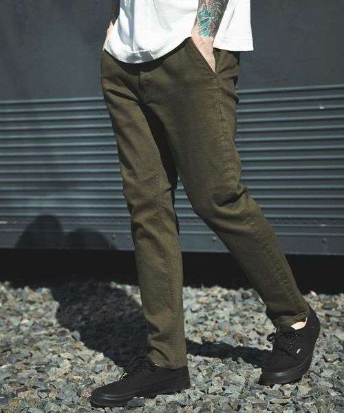 【MROLIVE(ミスターオリーブ)】【予約販売9月上旬～中旬入荷】SUPER STRETCH DENIM -SILICON DYED SLIM PANTS デニムパンツ(M-023111)