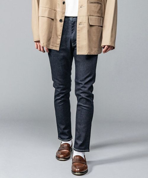 【MROLIVE(ミスターオリーブ)】【予約販売9月上旬～中旬入荷】SUPER STRETCH DENIM -ONE WASH SLIM PANTS デニムパンツ(M-023109)
