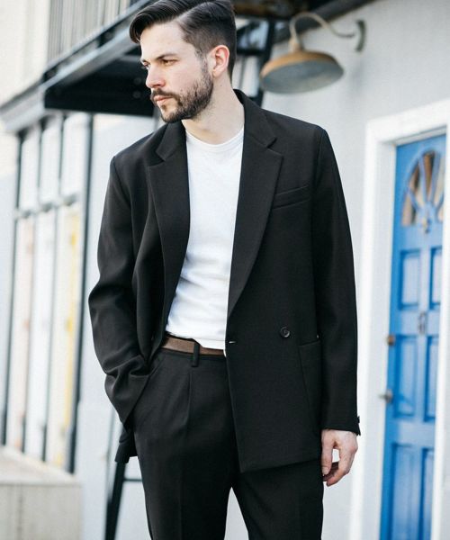 【MROLIVE(ミスターオリーブ)】【予約販売9月上旬～中旬入荷】RETORO POLYESTER TWILL -2B DOUBLE BREASTED JACKET ダブルブレストジャケット(M-19313)