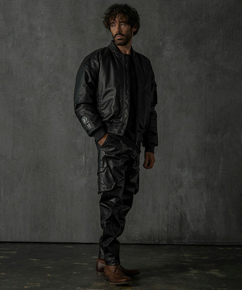 C DIEM(カルペディエム)】Oversize Leather MA-1 レザージャケット(MSO