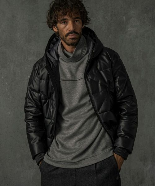 【C DIEM(カルペディエム)】【予約販売10月中旬~下旬入荷】Leather Down Deformed Diaquilt Jacket レザーダウンジャケット(MSO-25104)
