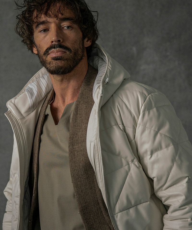 C DIEM(カルペディエム)】Leather Down Deformed Diaquilt