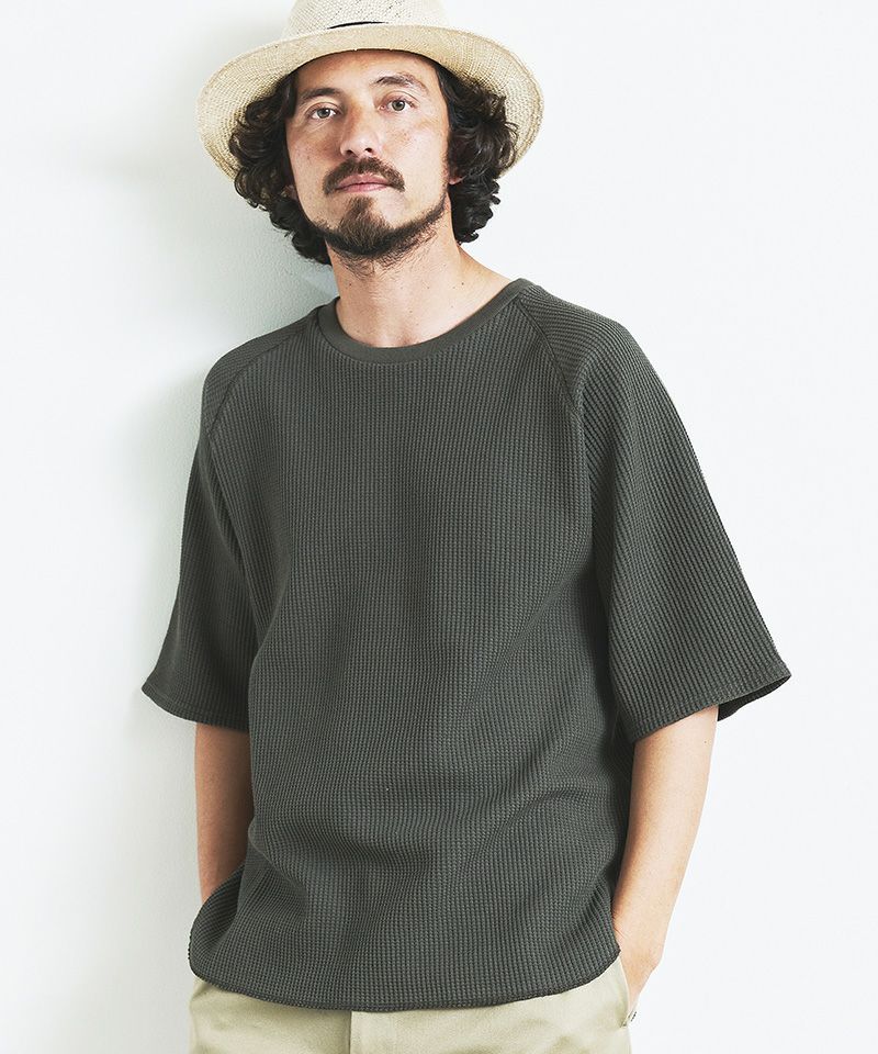 unused us2522 サーマル ラグランスリーブ カットソー　25aw UNUSED アンユーズド 25AW US2522 Long-sleeve waffle T-shirt