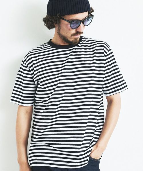 【Magine(マージン)】CTN SILKET BORDER TEE S-S クルーネックTシャツ(2522-007)