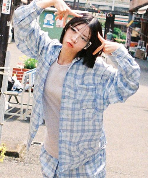 【EFFECTEN(エフェクテン)】Distorted check L-S shirts チェックシャツ(efite-01)
