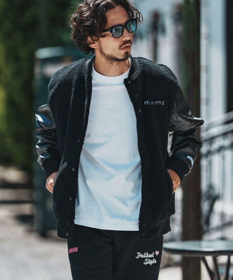 felkod(フィルコッド)】Soft Boa Stadium Jumper スタジアムジャンパー