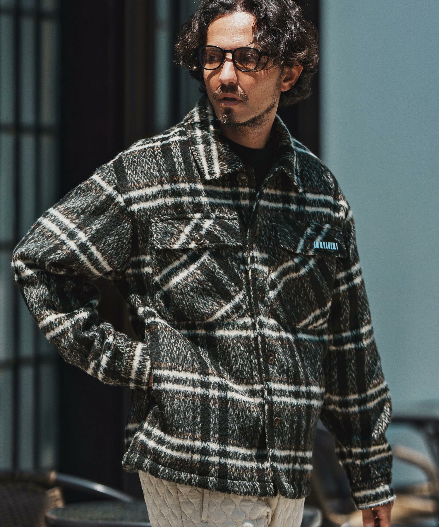 felkod(フィルコッド)】Shaggy Check CPO Jacket シャギージャケット