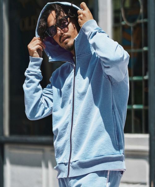 【felkod(フィルコッド)】【予約販売9月上旬～中旬入荷】 Knit Denim High Neck Zip Parka ジップパーカー(F25A100)
