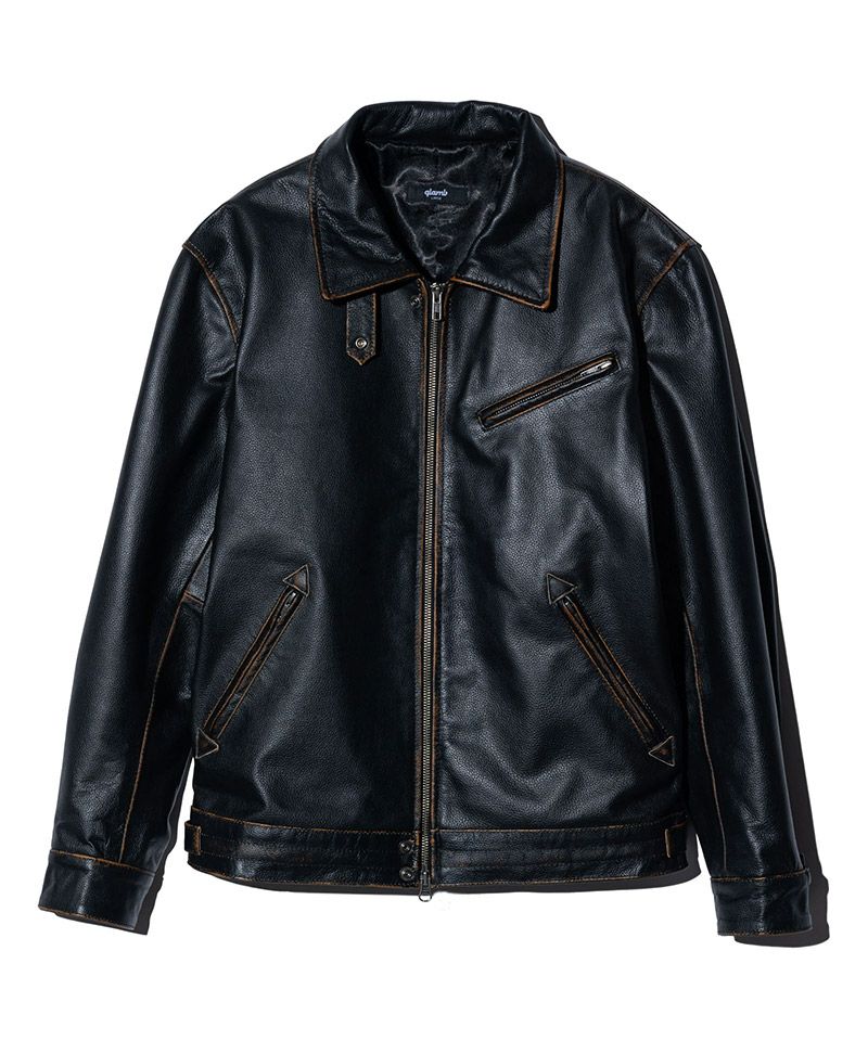 ★美品★ネイバーフッド　カウレザークラブジャケット　M 14050873-b.jpg