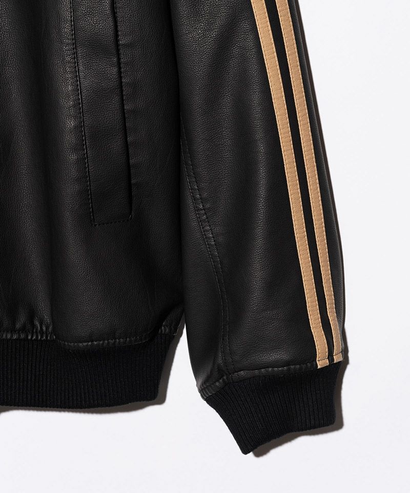 glamb(グラム)】Synth Leather Track Jacket シンセレザートラック