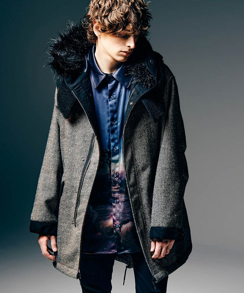 glamb(グラム)】High Neck Mods Coat ハイネックモッズコート(GB0325