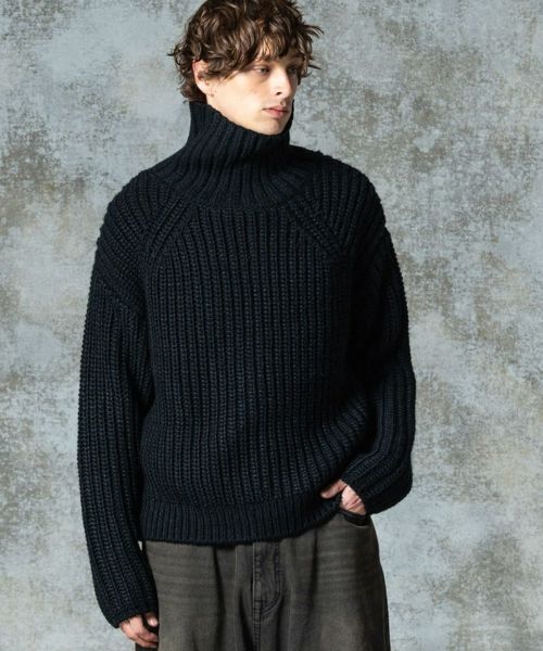 【glamb(グラム)】Turtle Neck Raglan Knit タートルネックラグランニット(GB0325-KNT10)