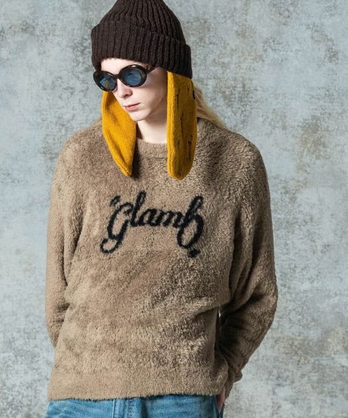【glamb(グラム)】【予約販売9月下旬～10月上旬入荷】Spin Logo Shaggy Knit スピンロゴシャギーニット(GB0325-KNT06)