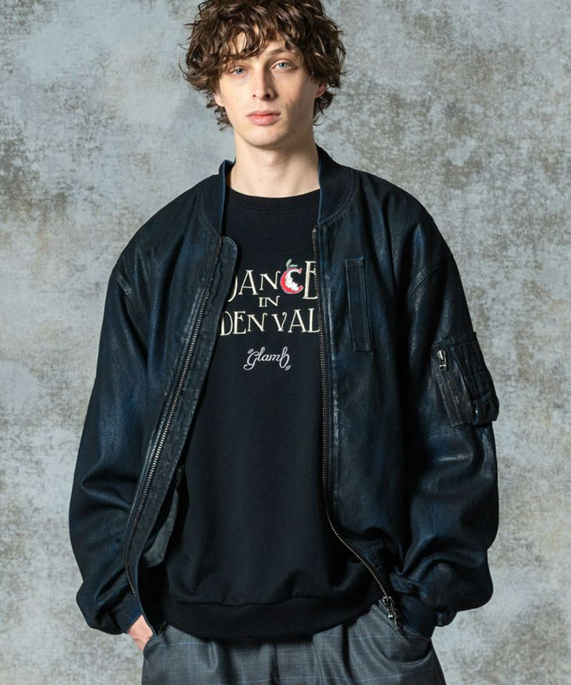 glamb MA-1 Lサイズ glamb(グラム)】Paraffin Coated Denim MA-1 パラフィンコートデニムMA