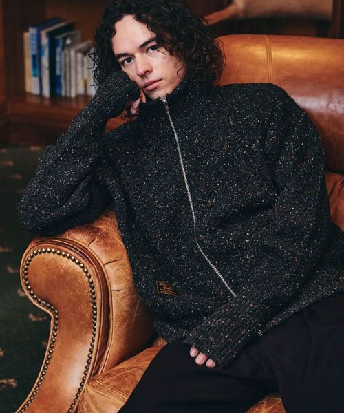 【glamb(グラム)】【予約販売9月下旬～10月上旬入荷】Nep Drivers Knit ネップドライバーズニット(GB0325-KNT14)
