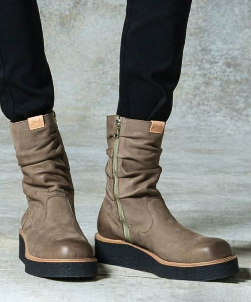 【glamb(グラム)】【予約販売9月下旬～10月上旬入荷】Drape Work Boots ドレープワークブーツ(GB0325-AC02)