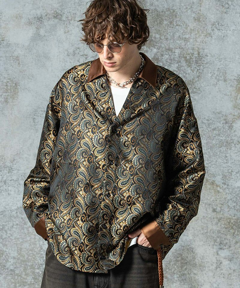 【クニ】glambグラム　スタンドカラーペイズリーシャツ glamb（グラム）の「Stand Collar Paisley SH / スタンドカラー